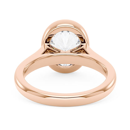 Minimalist Oval Cut Engagement Bezel Ring - NavianJewelry™