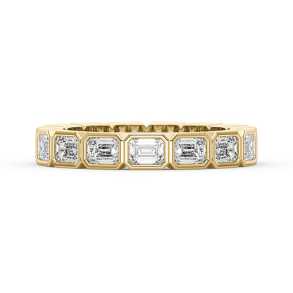 Modern Emerald Cut Moissanite Bezel Eternity Band - NavianJewelry™