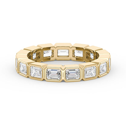 Modern Emerald Cut Moissanite Bezel Eternity Band - NavianJewelry™