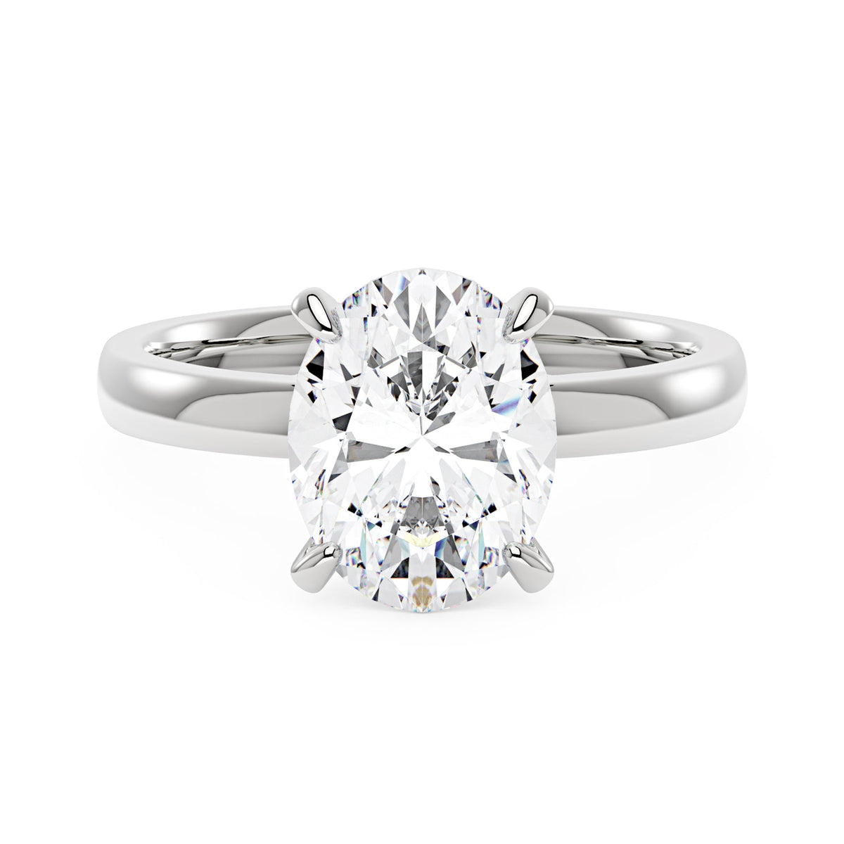 Modern Solitaire Ring with Oval Cut Moissanite - NavianJewelry™