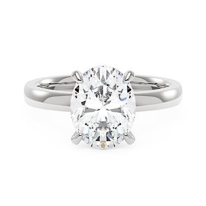 Modern Solitaire Ring with Oval Cut Moissanite - NavianJewelry™