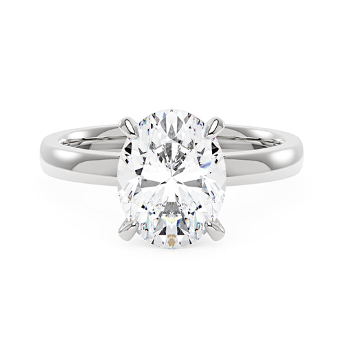 Modern Solitaire Ring with Oval Cut Moissanite - NavianJewelry™