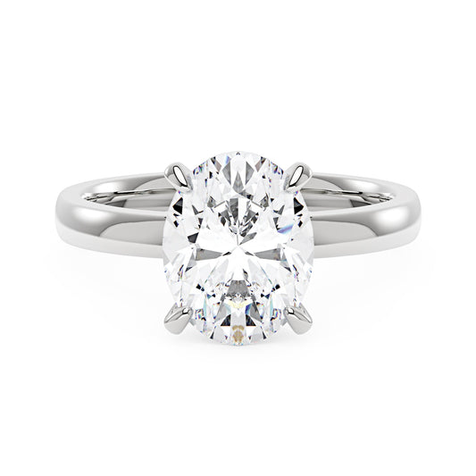 Modern Solitaire Ring with Oval Cut Moissanite - NavianJewelry™