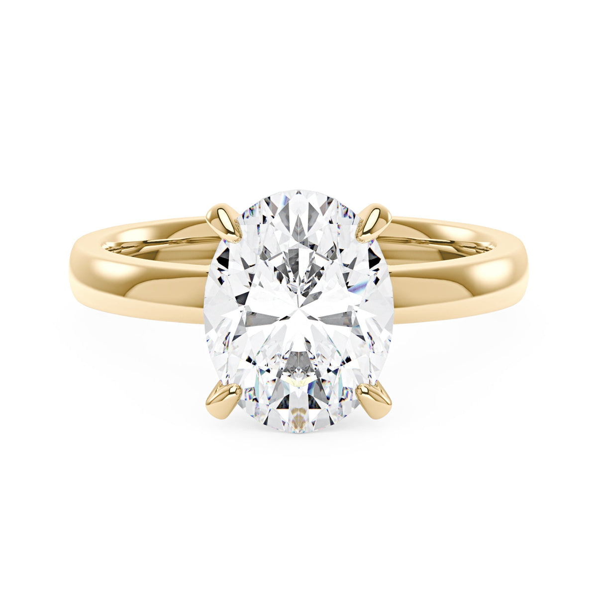 Modern Solitaire Ring with Oval Cut Moissanite - NavianJewelry™