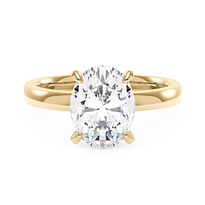 Modern Solitaire Ring with Oval Cut Moissanite - NavianJewelry™
