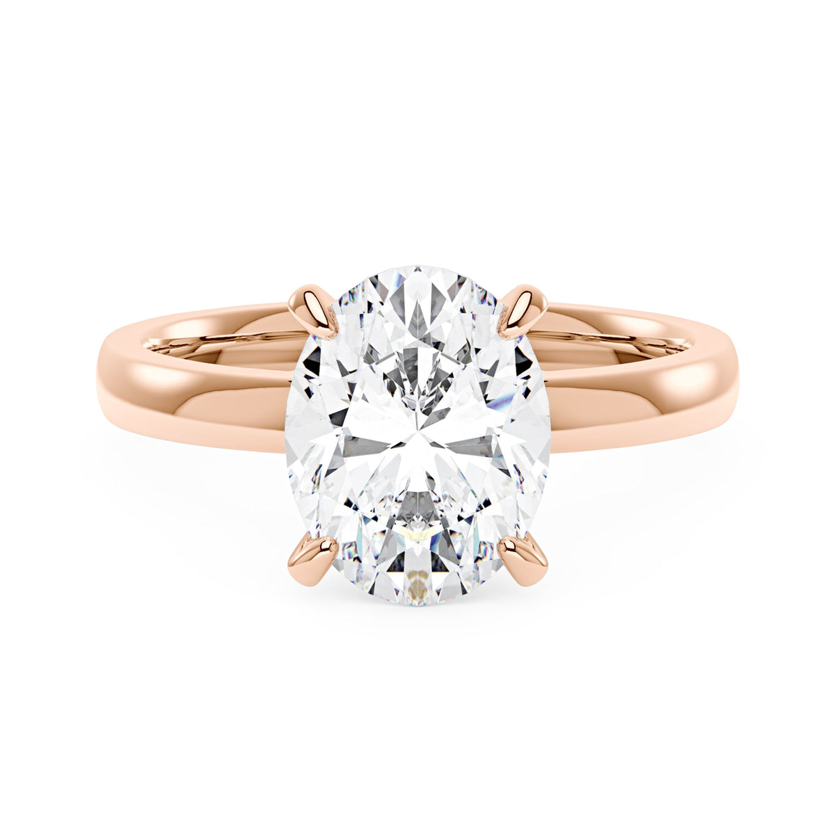 Modern Solitaire Ring with Oval Cut Moissanite - NavianJewelry™