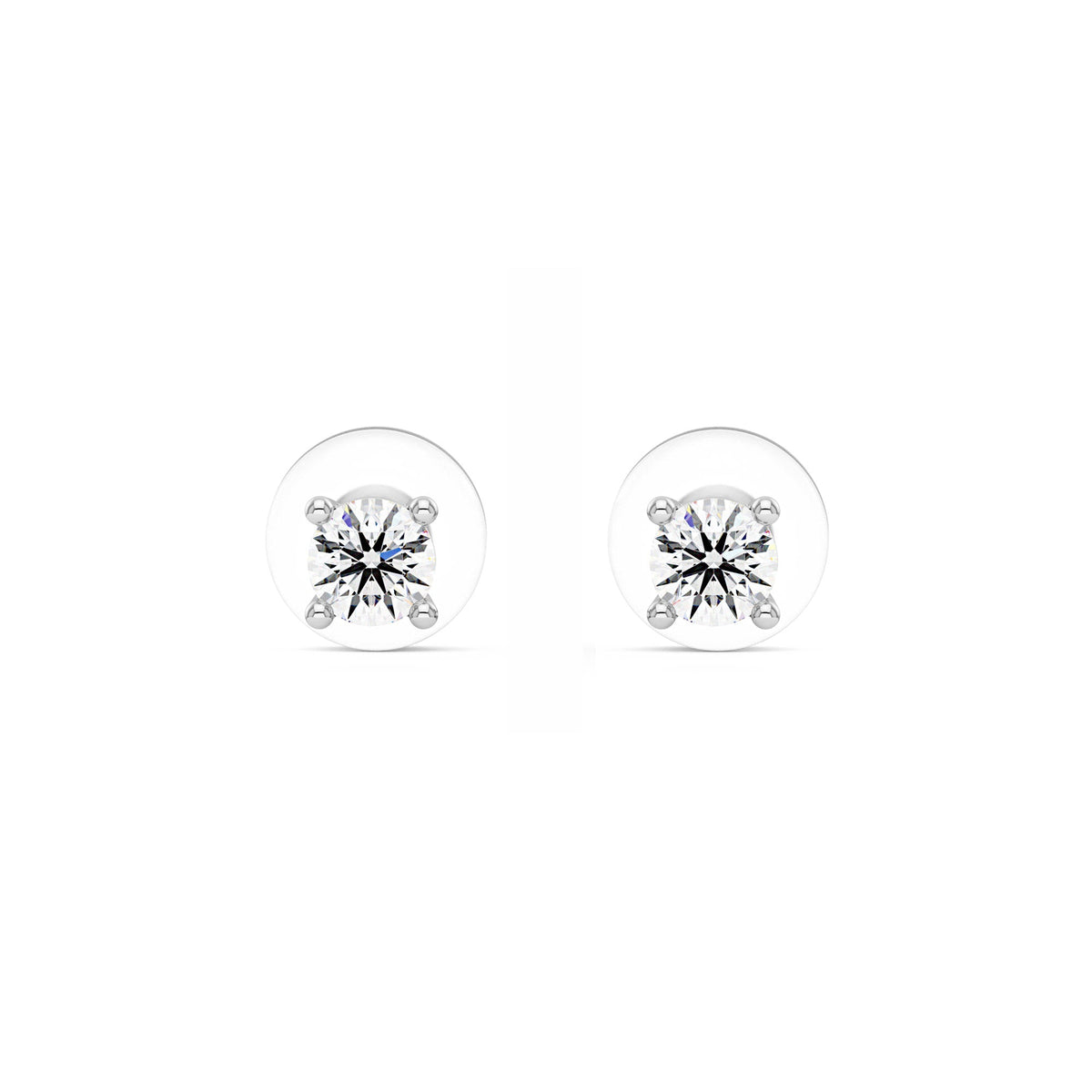 0.2 Carat Moissanite 4-Prong Basket Setting Stud Earrings in 14K Gold - NavianJewelry™