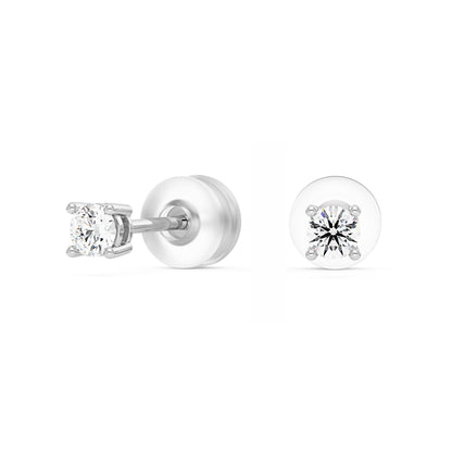 0.2 Carat Moissanite 4-Prong Basket Setting Stud Earrings in 14K Gold - NavianJewelry™