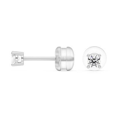 0.2 Carat Moissanite 4-Prong Basket Setting Stud Earrings in 14K Gold - NavianJewelry™