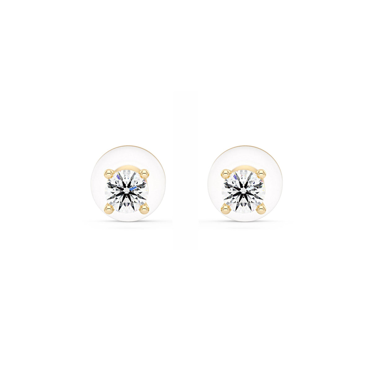 0.2 Carat Moissanite 4-Prong Basket Setting Stud Earrings in 14K Gold - NavianJewelry™