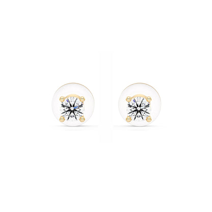 0.2 Carat Moissanite 4-Prong Basket Setting Stud Earrings in 14K Gold - NavianJewelry™