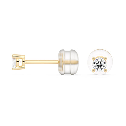 0.2 Carat Moissanite 4-Prong Basket Setting Stud Earrings in 14K Gold - NavianJewelry™