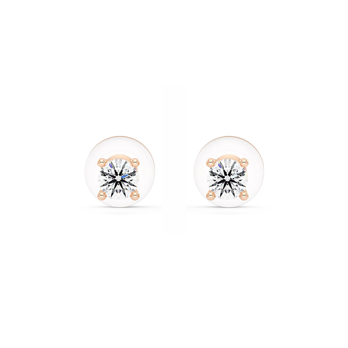 0.2 Carat Moissanite 4-Prong Basket Setting Stud Earrings in 14K Gold - NavianJewelry™