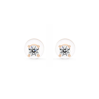0.2 Carat Moissanite 4-Prong Basket Setting Stud Earrings in 14K Gold - NavianJewelry™