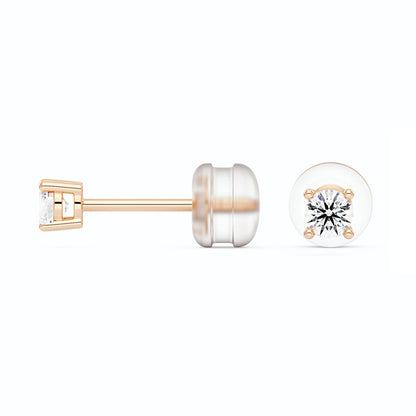 0.2 Carat Moissanite 4-Prong Basket Setting Stud Earrings in 14K Gold - NavianJewelry™
