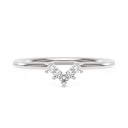 Marquise Cut Moissanite Engagement Ring and Curved Band Set