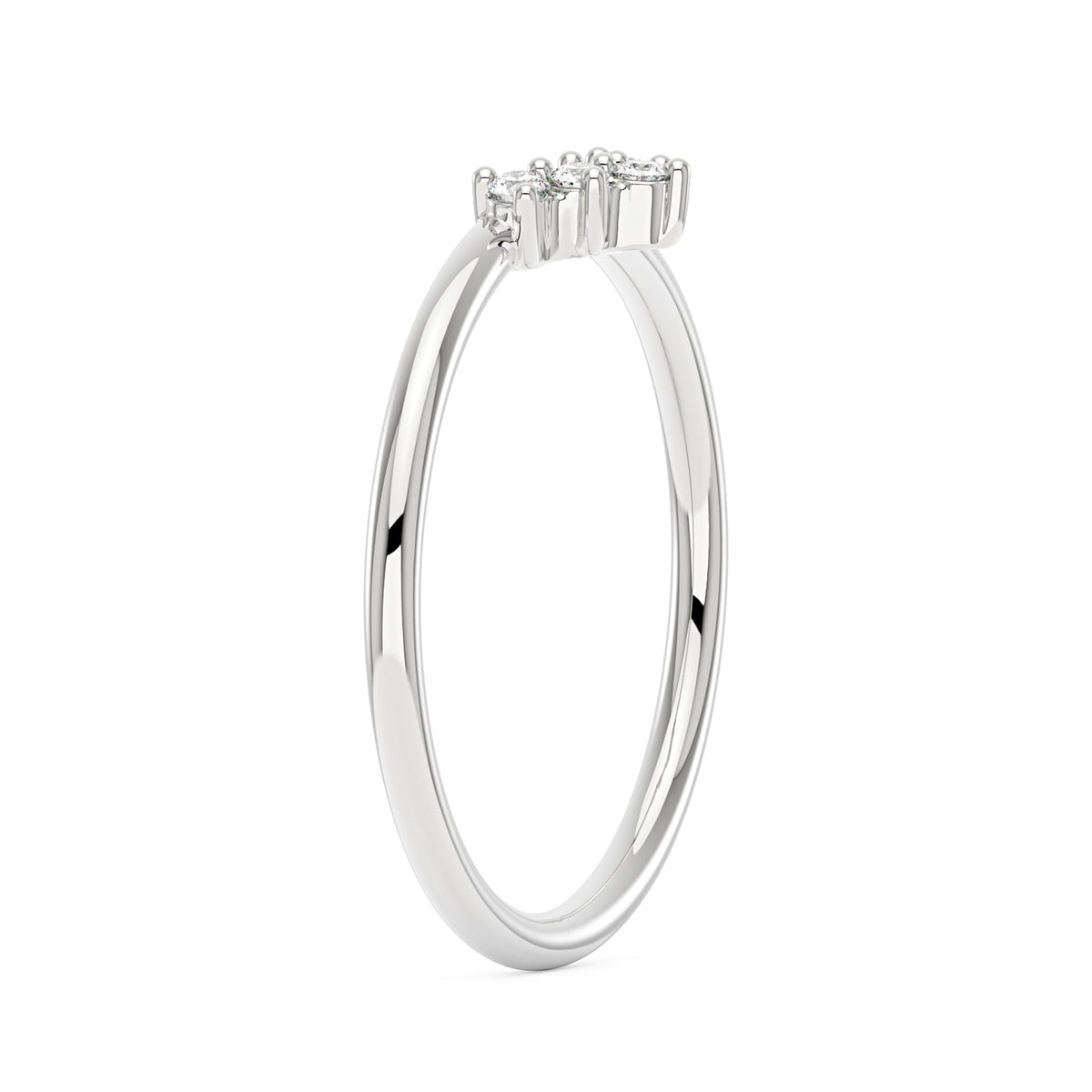 Marquise Cut Moissanite Engagement Ring and Curved Band Set