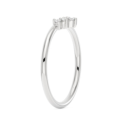 Marquise Cut Moissanite Engagement Ring and Curved Band Set