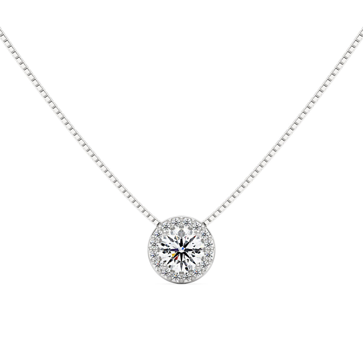 Moissanite Halo Style Pendant Necklace - NavianJewelry™