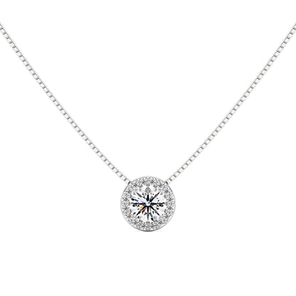 Moissanite Halo Style Pendant Necklace - NavianJewelry™