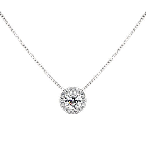 Moissanite Halo Style Pendant Necklace - NavianJewelry™