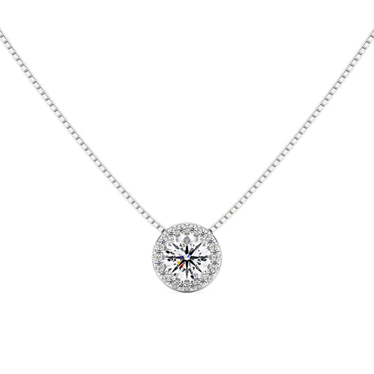 Moissanite Halo Style Pendant Necklace - NavianJewelry™