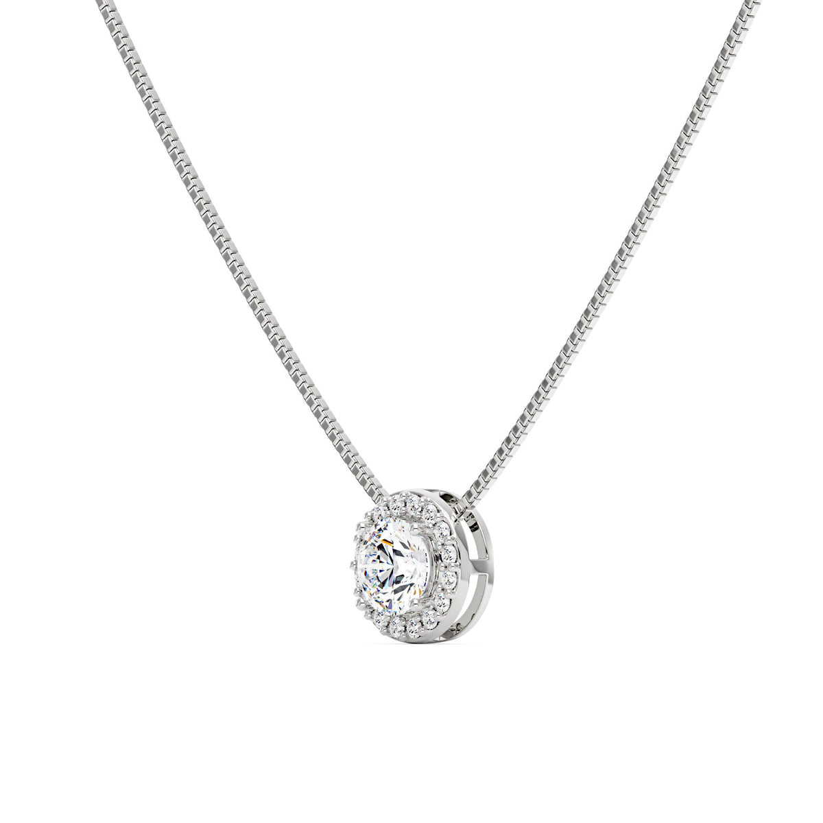 Moissanite Halo Style Pendant Necklace - NavianJewelry™