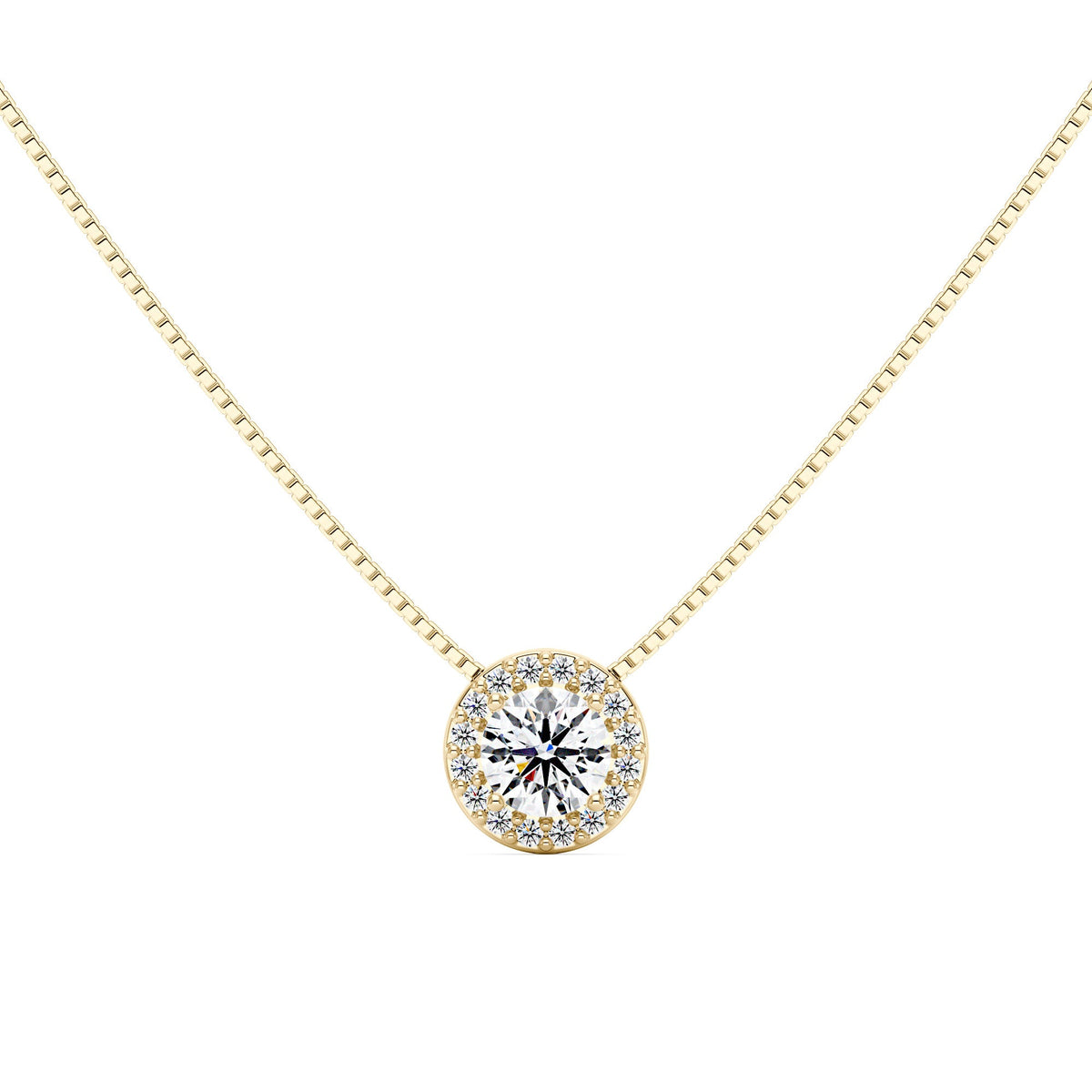 Moissanite Halo Style Pendant Necklace - NavianJewelry™