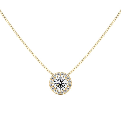 Moissanite Halo Style Pendant Necklace - NavianJewelry™