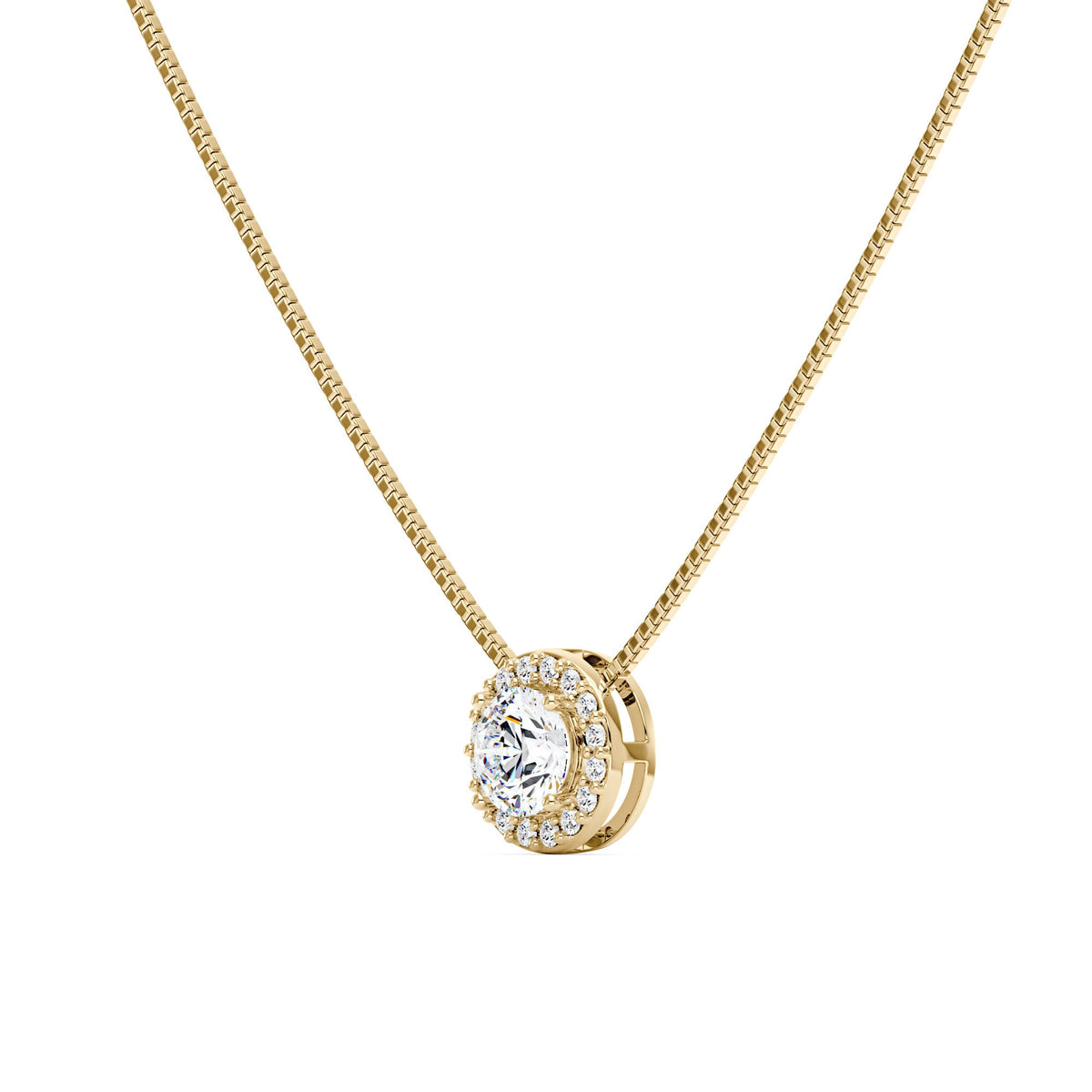 Moissanite Halo Style Pendant Necklace - NavianJewelry™
