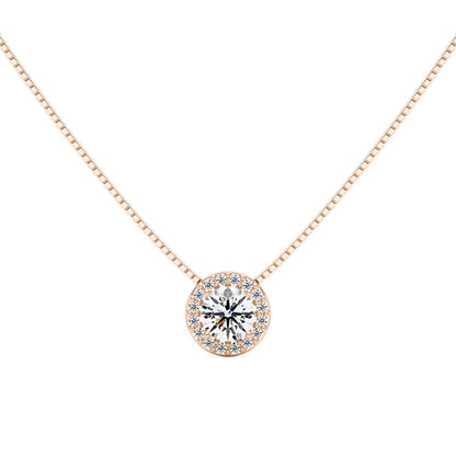 Moissanite Halo Style Pendant Necklace - NavianJewelry™