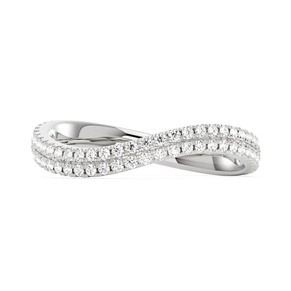 Nature Inspired Moissanite Wave Pavé Half Eternity Band - NavianJewelry™