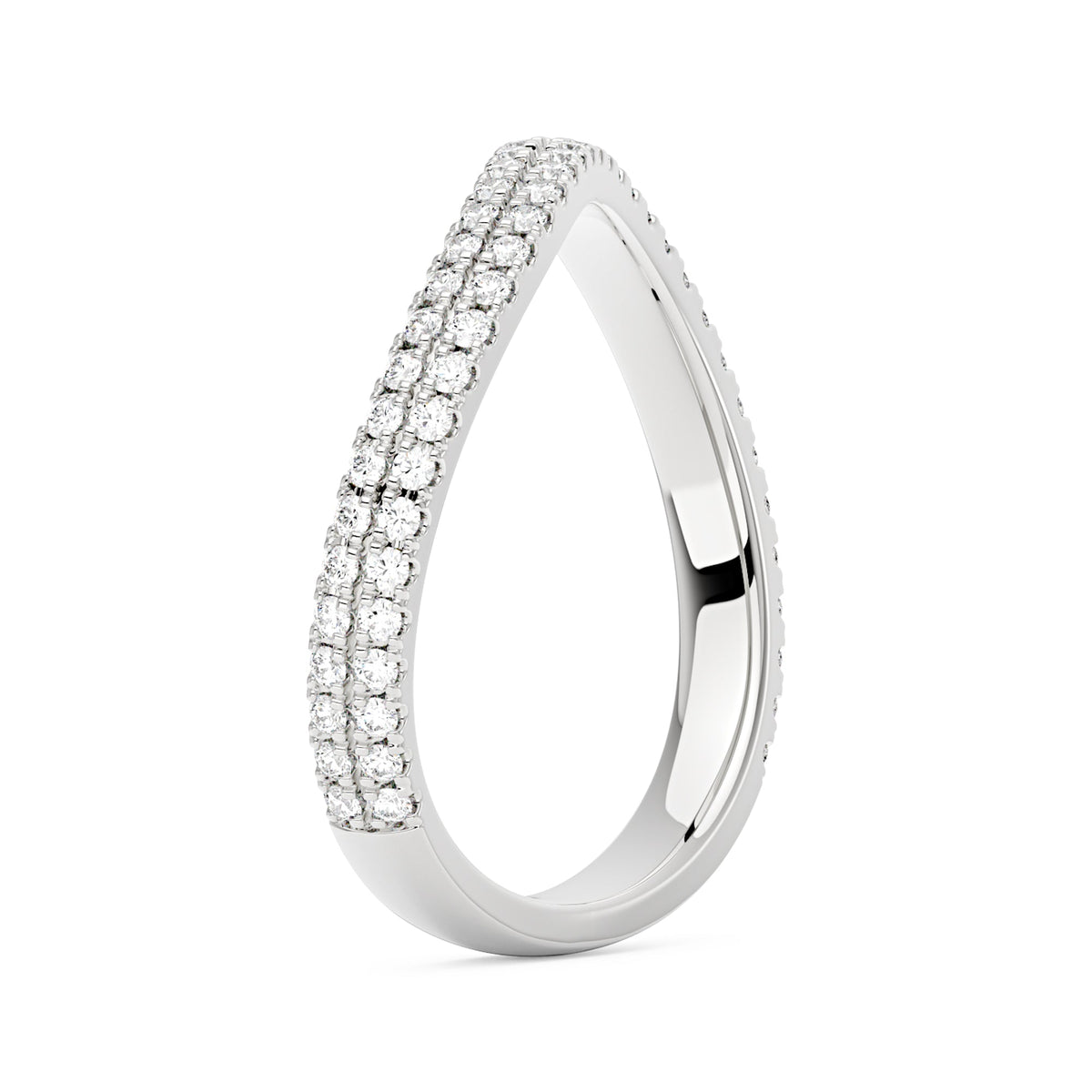 Nature Inspired Moissanite Wave Pavé Half Eternity Band - NavianJewelry™