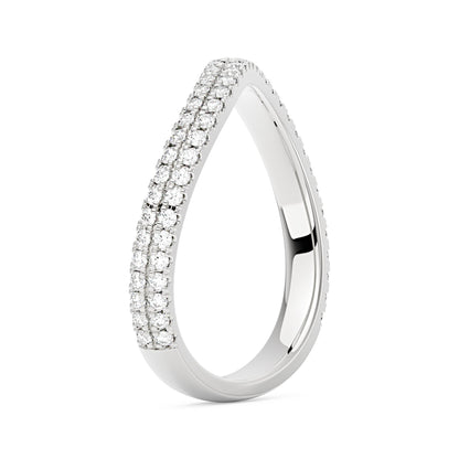 Nature Inspired Moissanite Wave Pavé Half Eternity Band - NavianJewelry™