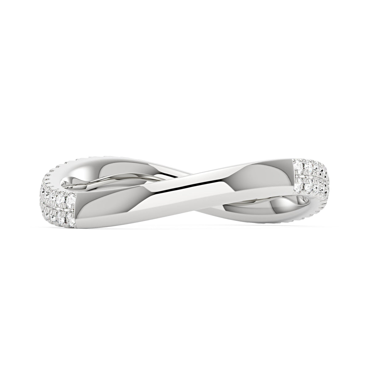 Nature Inspired Moissanite Wave Pavé Half Eternity Band - NavianJewelry™