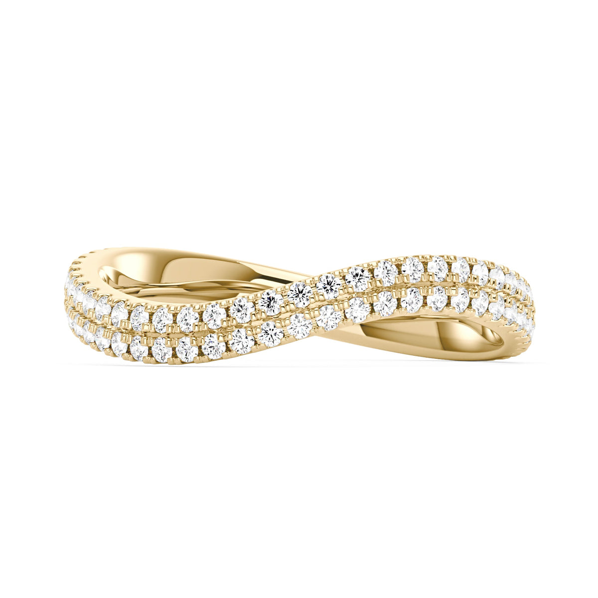 Nature Inspired Moissanite Wave Pavé Half Eternity Band - NavianJewelry™
