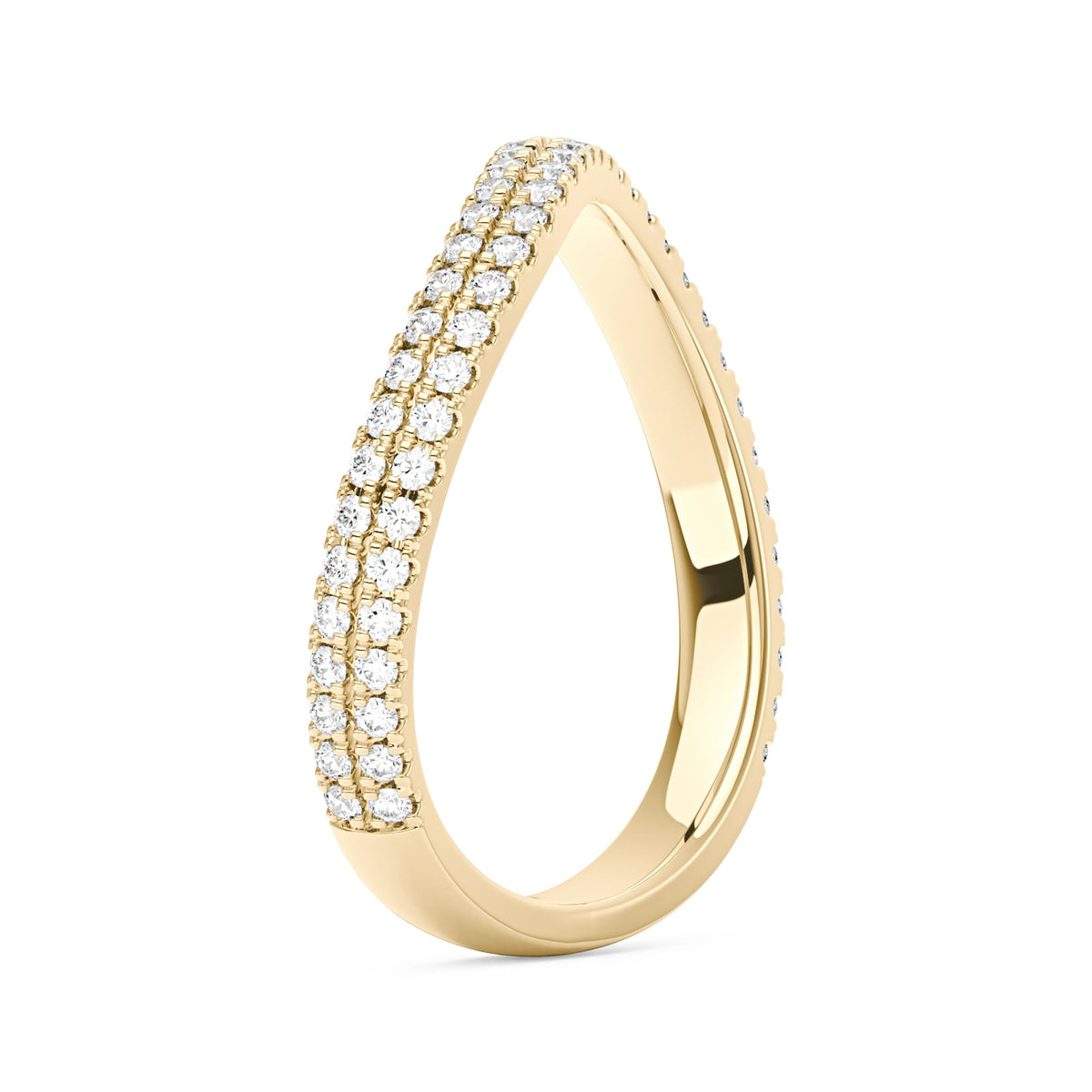 Nature Inspired Moissanite Wave Pavé Half Eternity Band - NavianJewelry™