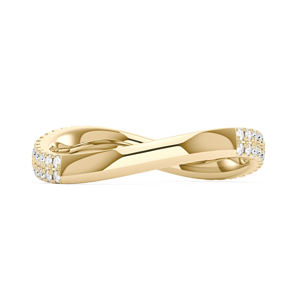 Nature Inspired Moissanite Wave Pavé Half Eternity Band - NavianJewelry™