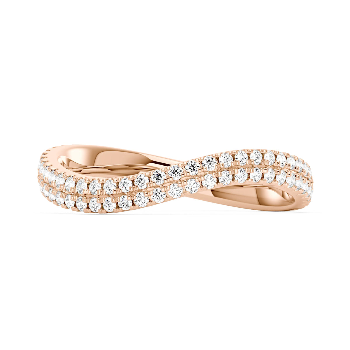 Nature Inspired Moissanite Wave Pavé Half Eternity Band - NavianJewelry™