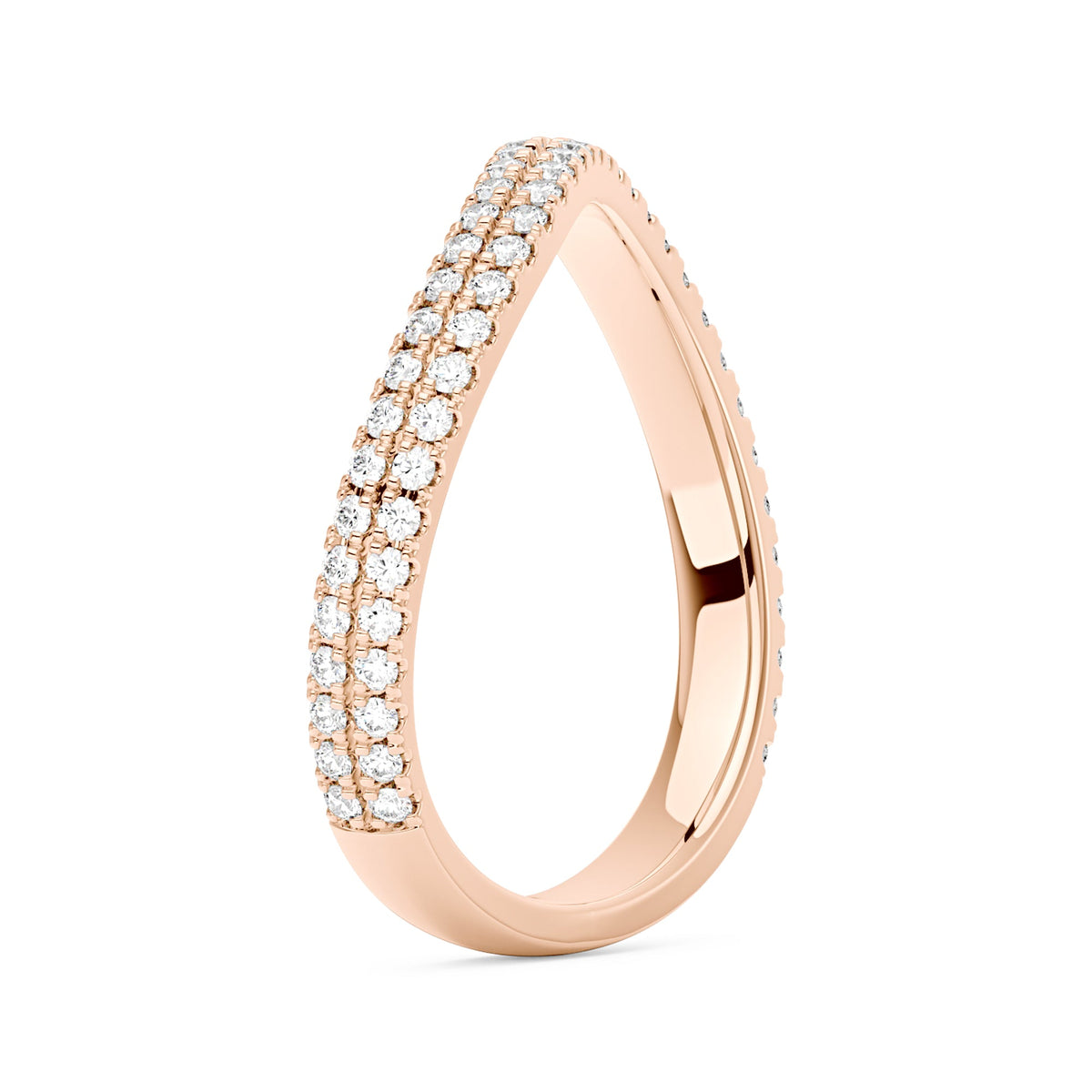Nature Inspired Moissanite Wave Pavé Half Eternity Band - NavianJewelry™