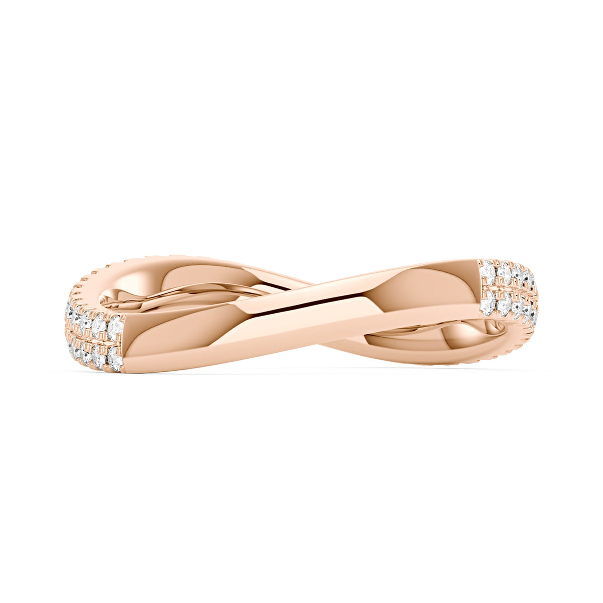 Nature Inspired Moissanite Wave Pavé Half Eternity Band - NavianJewelry™