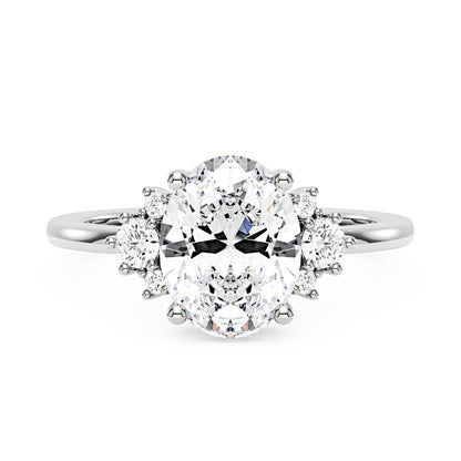 Oval and Round Cut Moissanite Cluster Ring - NavianJewelry™