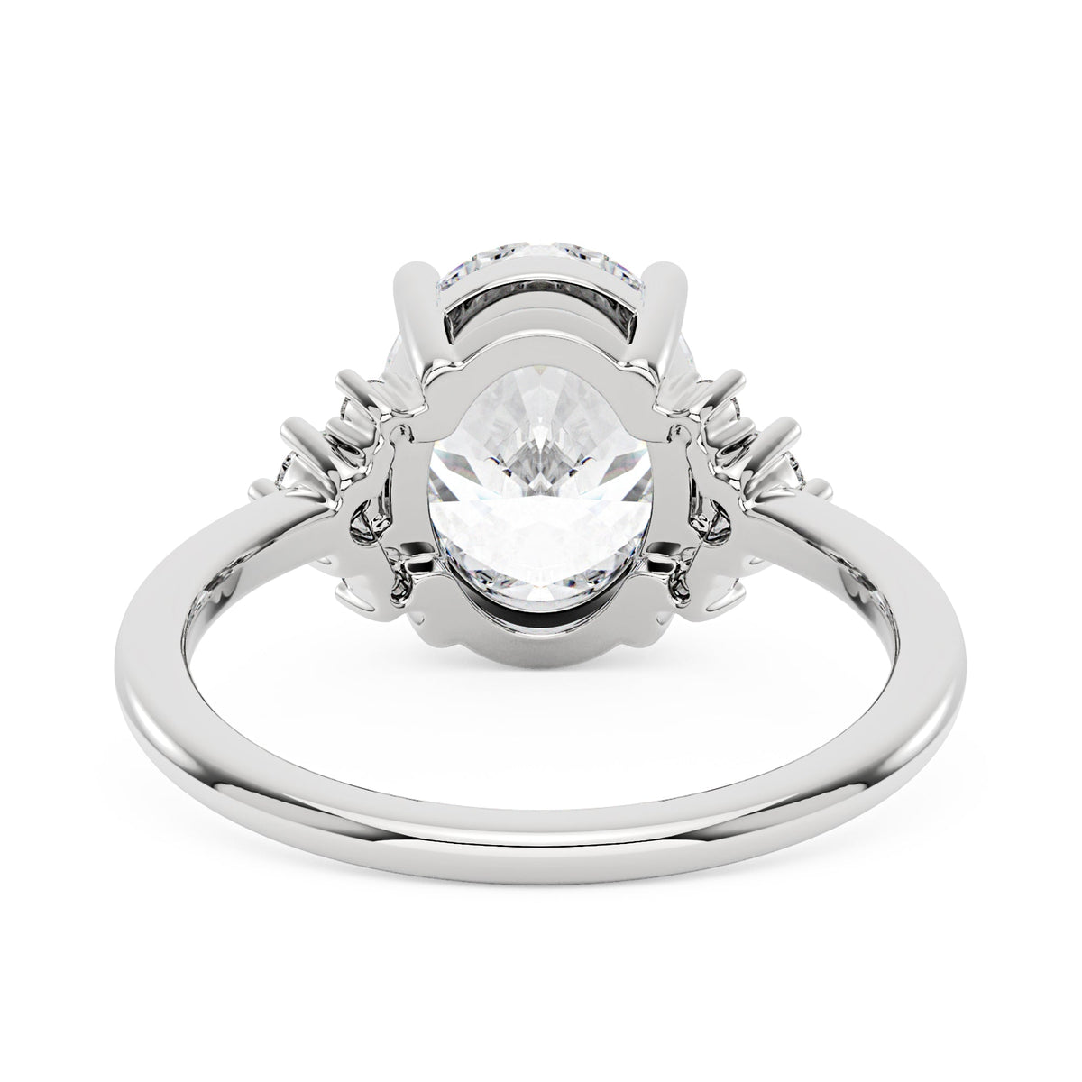 Oval and Round Cut Moissanite Cluster Ring - NavianJewelry™