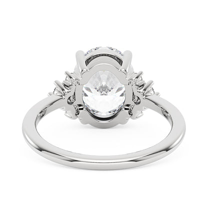 Oval and Round Cut Moissanite Cluster Ring - NavianJewelry™