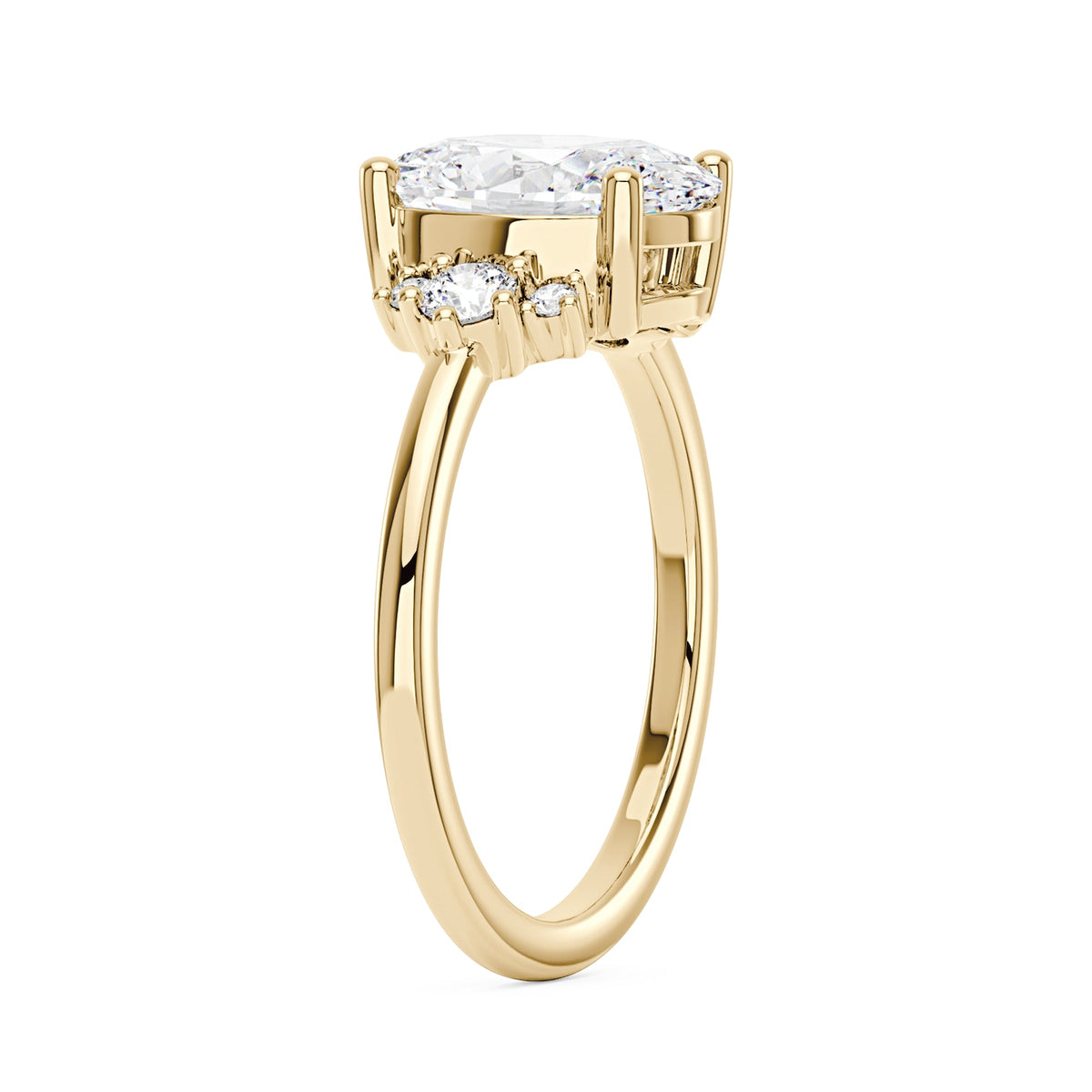 Oval and Round Cut Moissanite Cluster Ring - NavianJewelry™