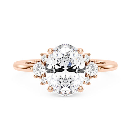 Oval and Round Cut Moissanite Cluster Ring - NavianJewelry™