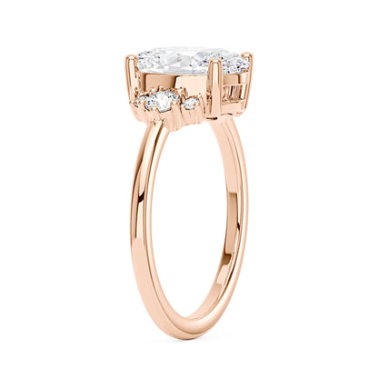 Oval and Round Cut Moissanite Cluster Ring - NavianJewelry™