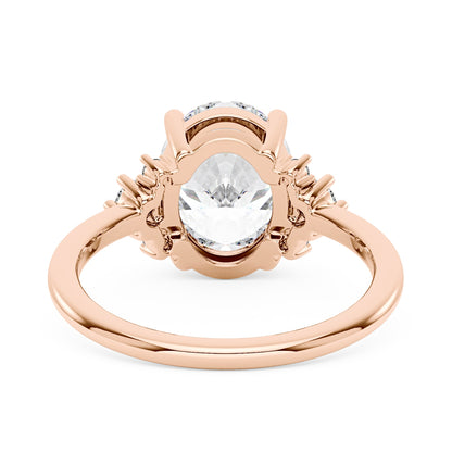 Oval and Round Cut Moissanite Cluster Ring - NavianJewelry™