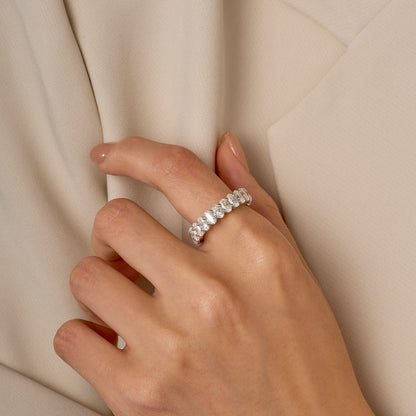 Oval Moissanite Full Eternity Wedding Band - NavianJewelry™