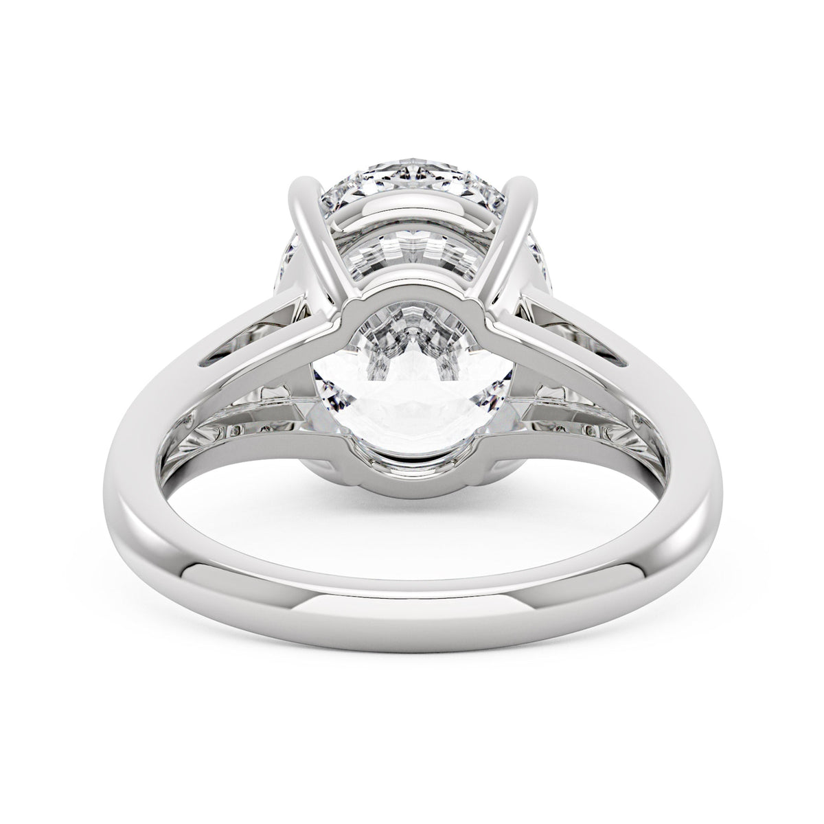 Oval Moissanite Side Accent Engagement Ring - NavianJewelry™